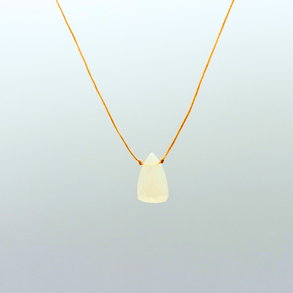 Balance Shield Pendant Necklace Handmade Natural Moonstone Necklace