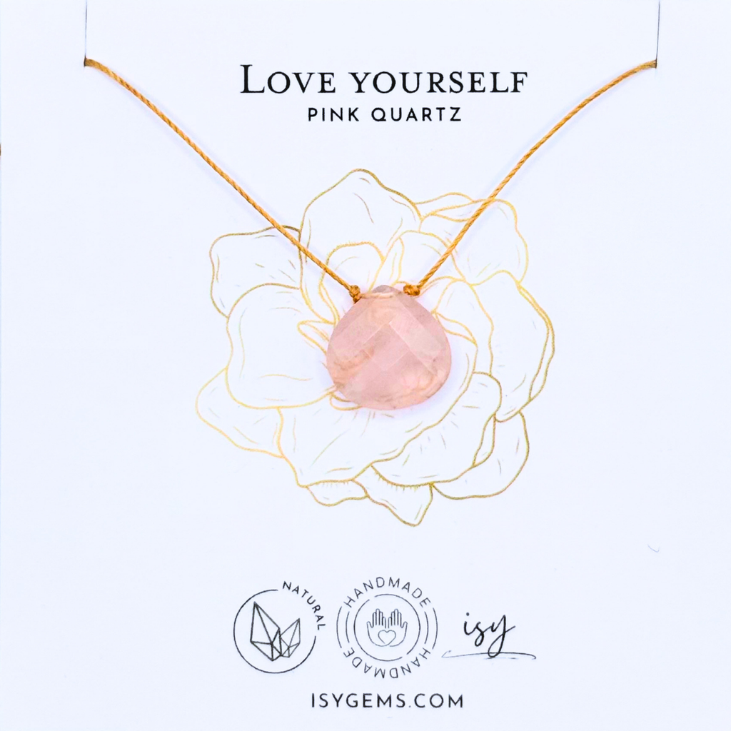 Love Yourself Pink Quartz Necklace XL