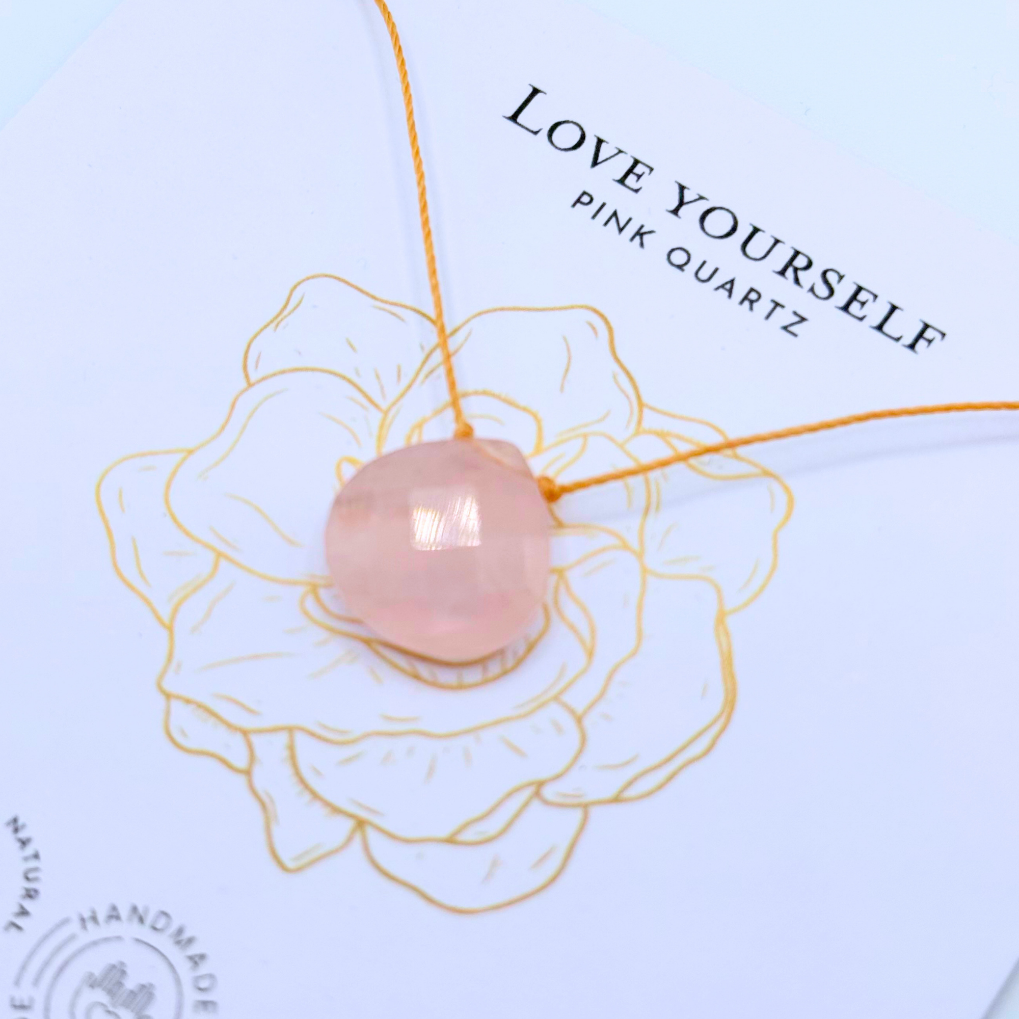 Love Yourself Pink Quartz Necklace XL
