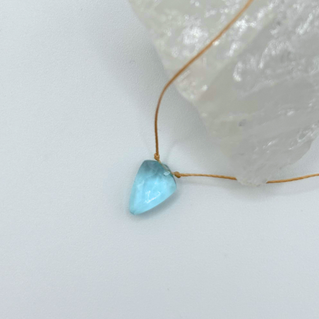 Minimal Light Blue Quartz Pendant Necklace – Stand Strong