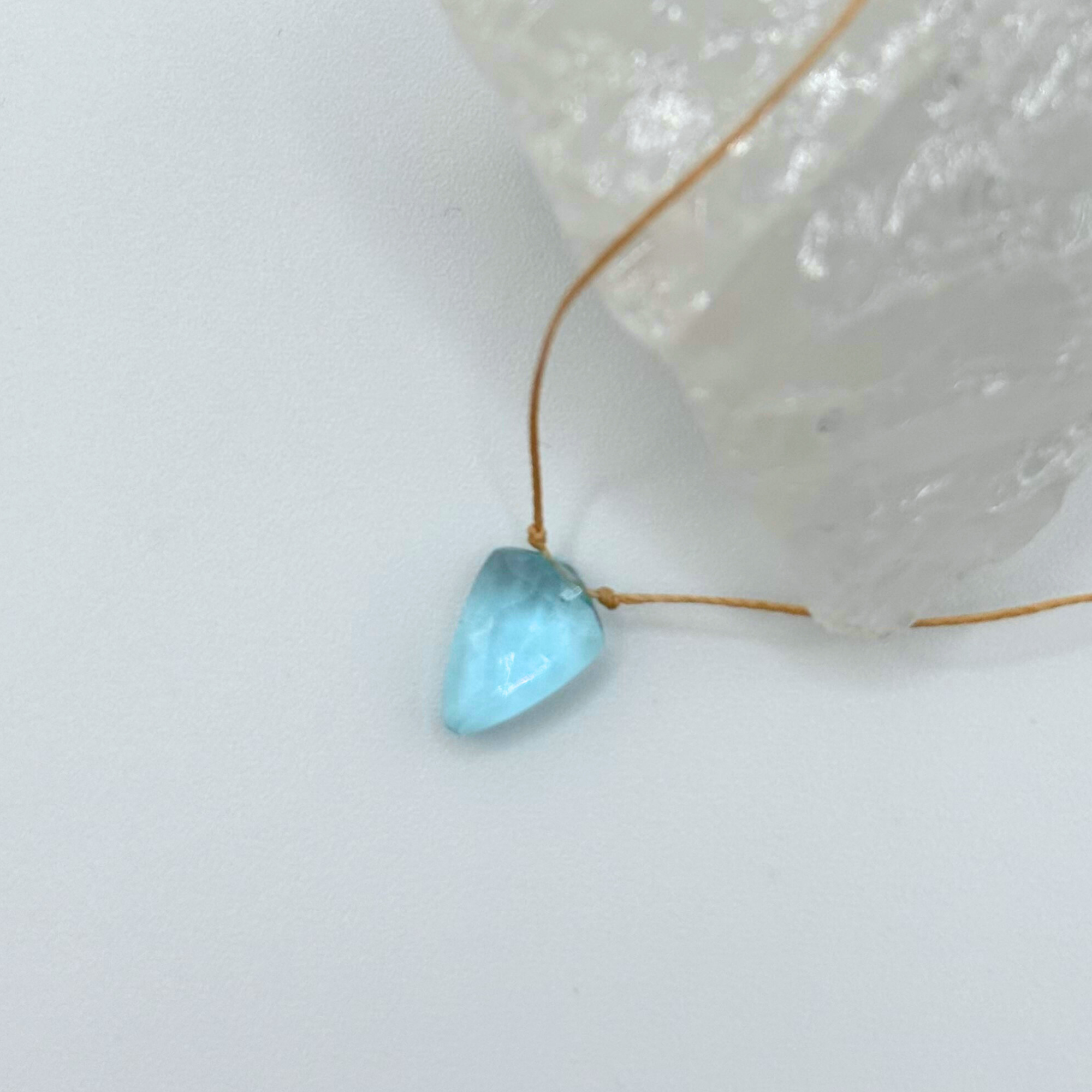 Minimal Light Blue Quartz Pendant Necklace – Stand Strong