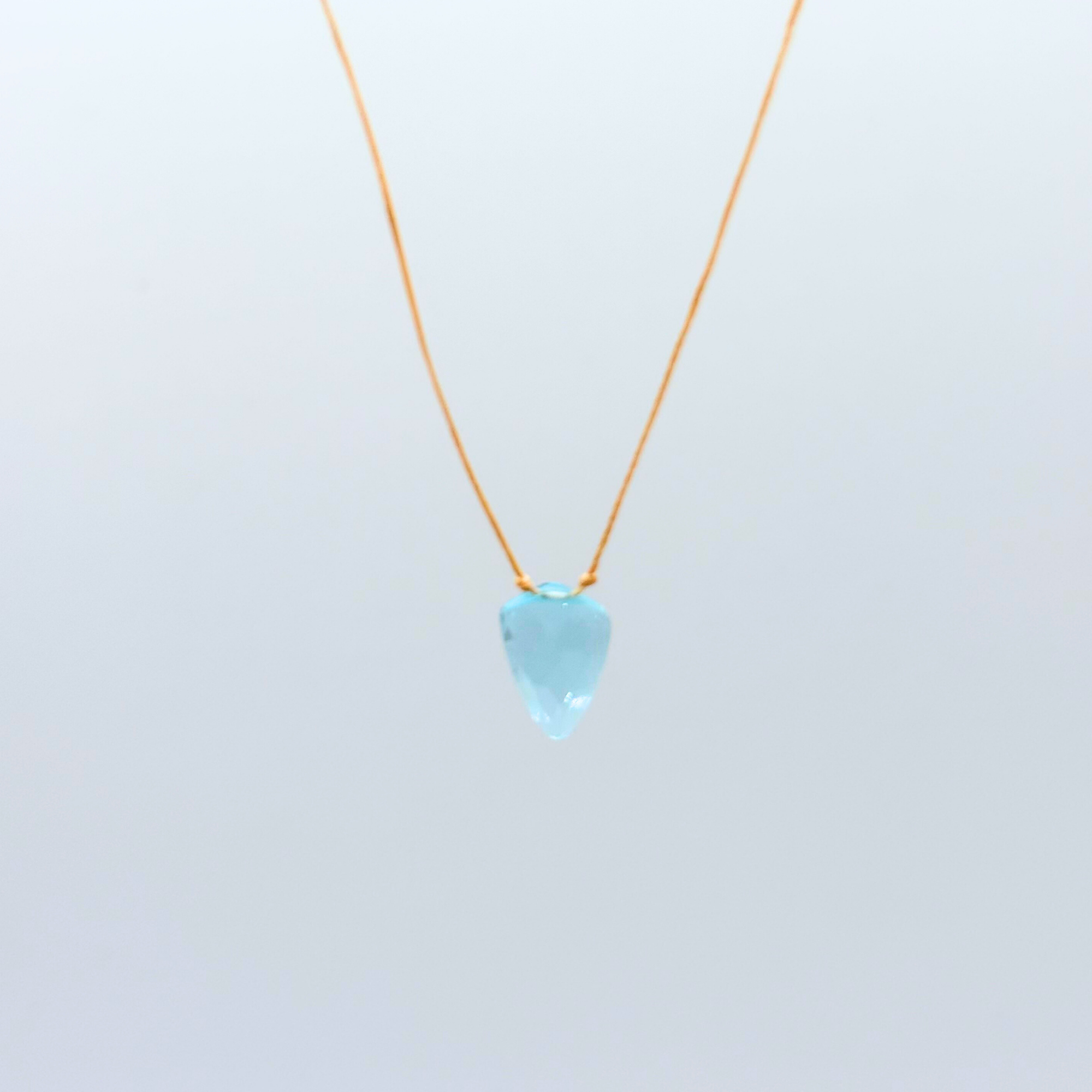 Minimal Light Blue Quartz Pendant Necklace – Stand Strong