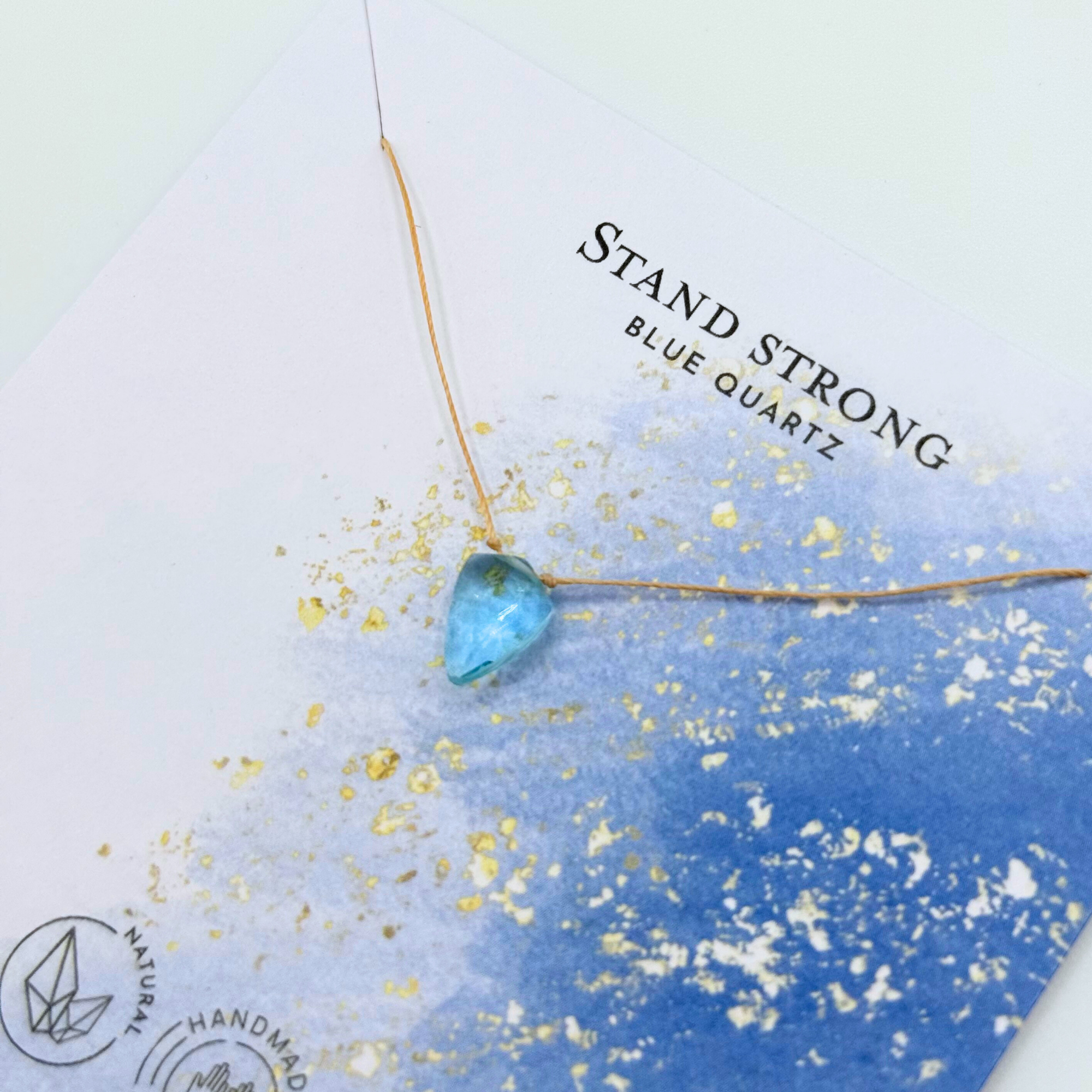 Minimal Light Blue Quartz Pendant Necklace – Stand Strong