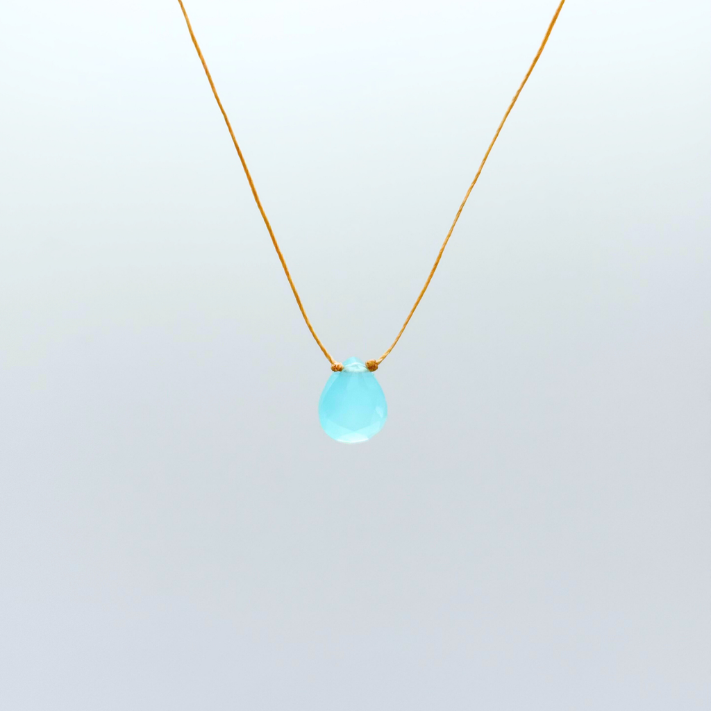 Blue Chalcedony Pendant Necklace - Peaceful Mind