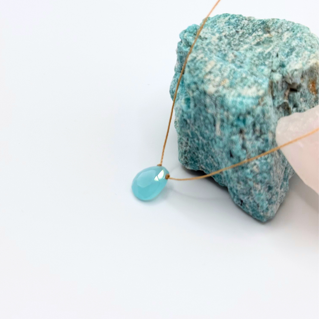 Blue Chalcedony Pendant Necklace - Peaceful Mind