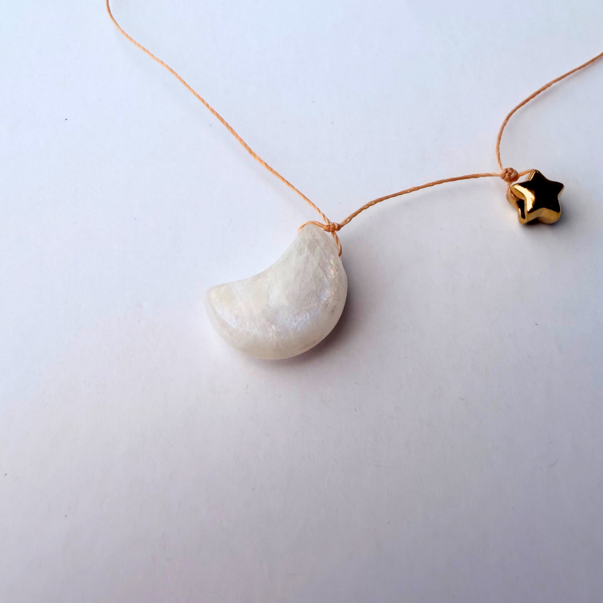 Moon Stone and Star Pendant Necklace – Love you to the Moon