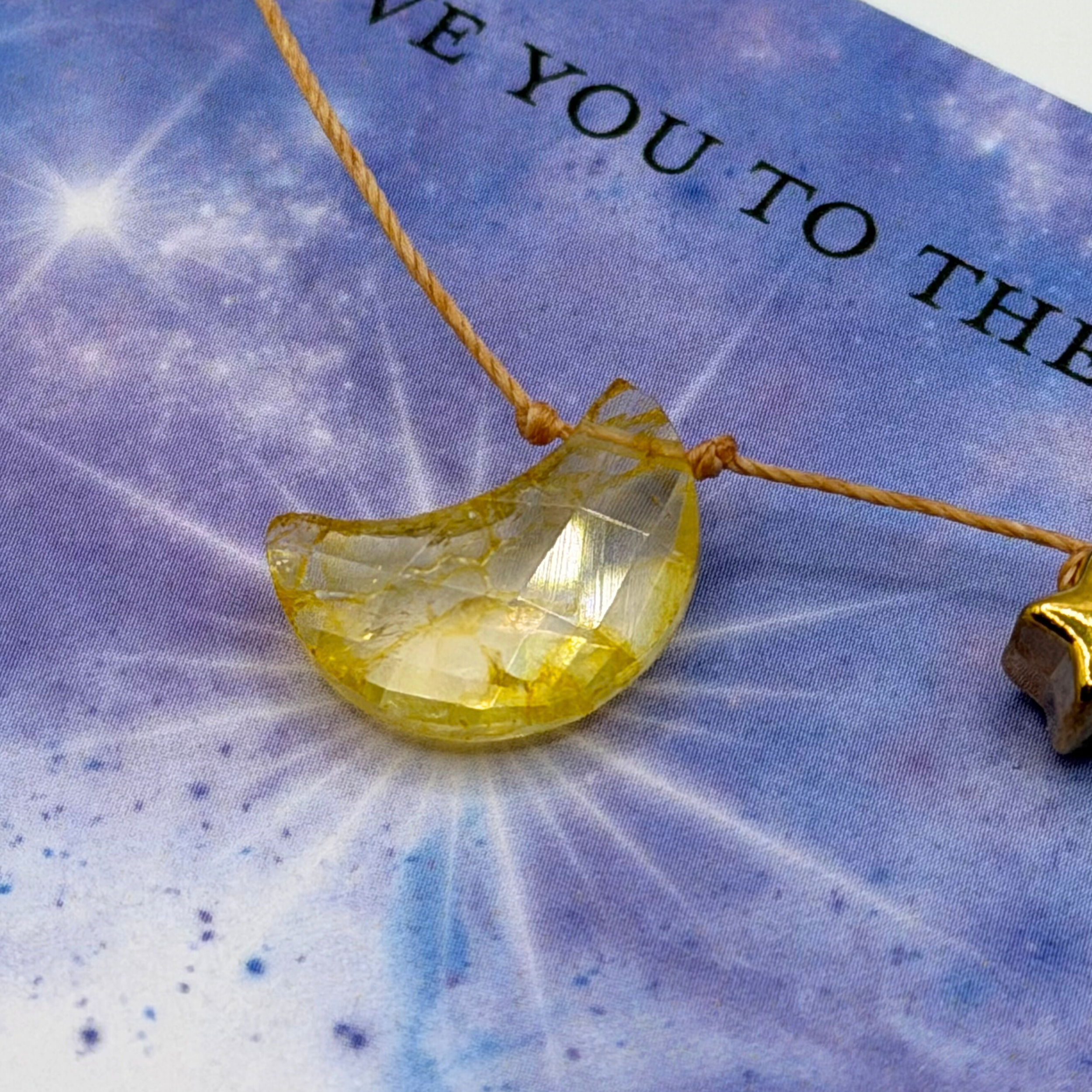Yellow Crystal and Star Pendant Necklace – Love you to the Moon