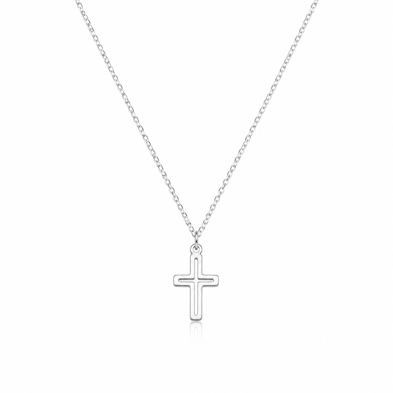 Dainty Cross Necklace, Stainless Steel or 18K Gold Plated
