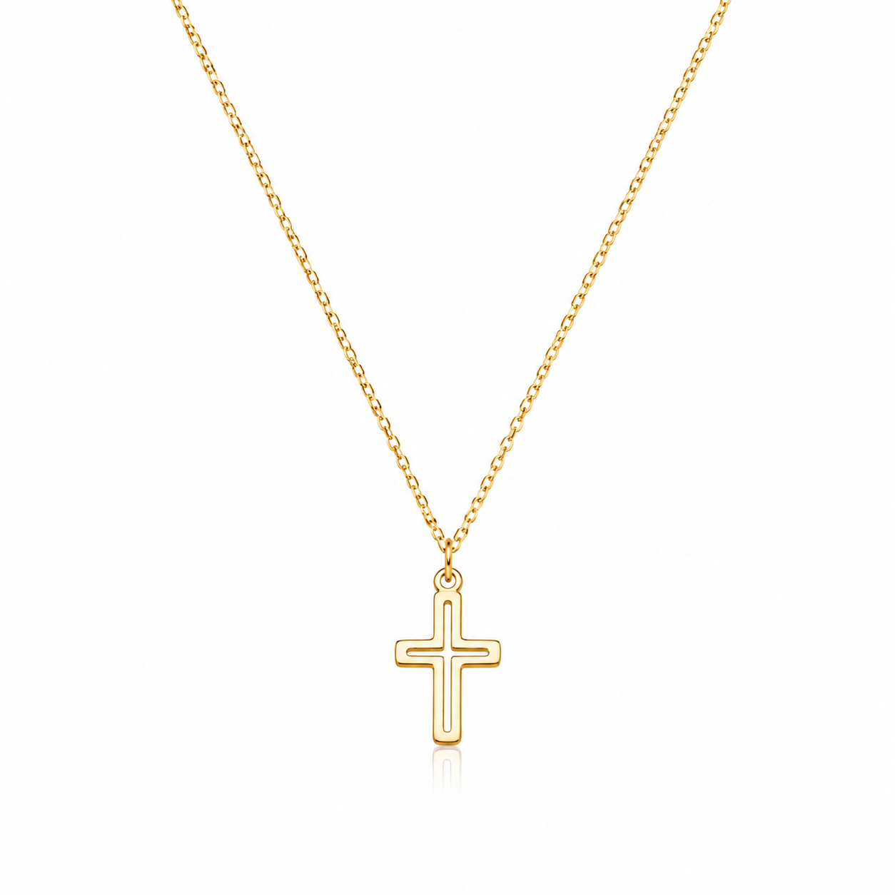 Dainty Cross Necklace, Stainless Steel or 18K Gold Plated