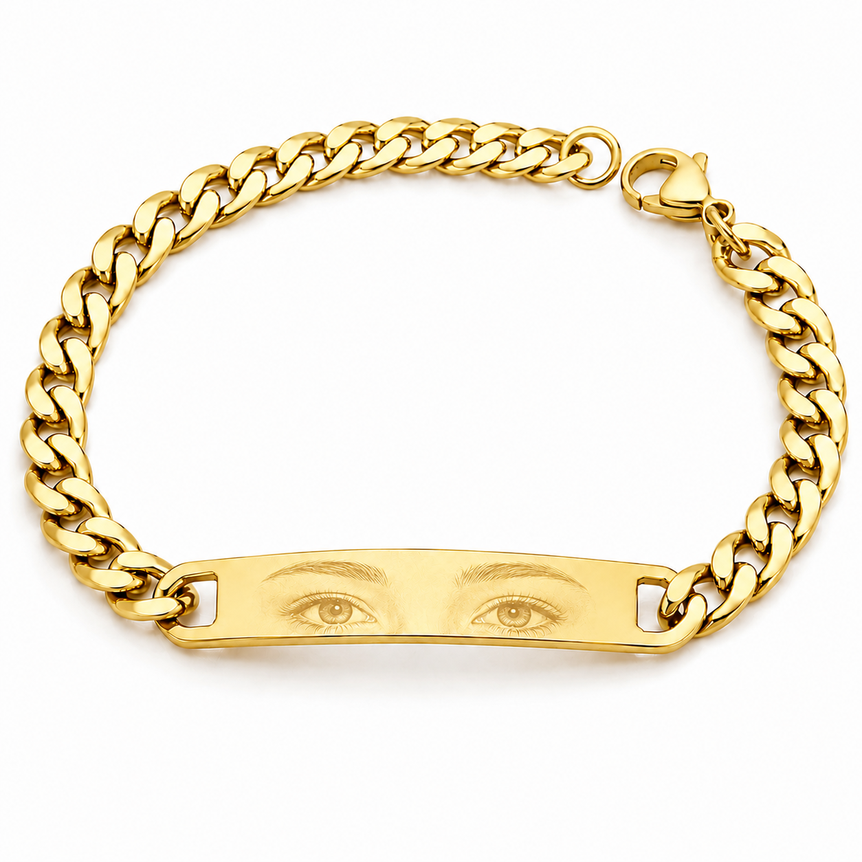 Personalised Engraved Bar Cuff Bracelet – Stainless Steel or 18K Gold Coated