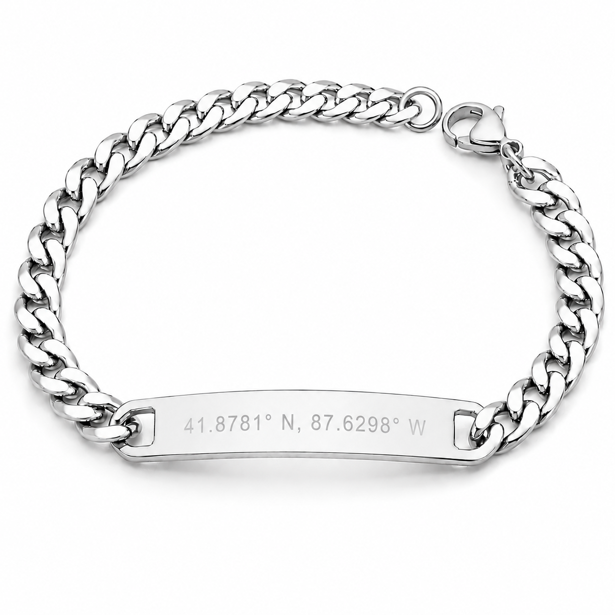 Personalised Engraved Bar Cuff Bracelet – Stainless Steel or 18K Gold Coated