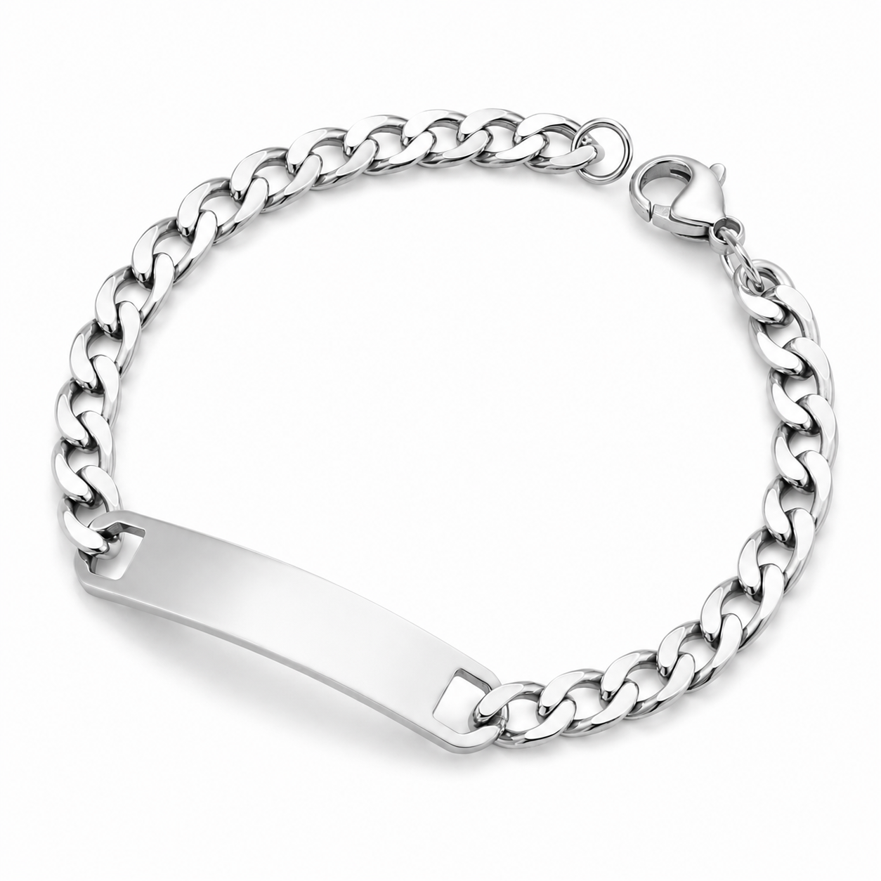 Personalised Engraved Bar Cuff Bracelet – Stainless Steel or 18K Gold Coated
