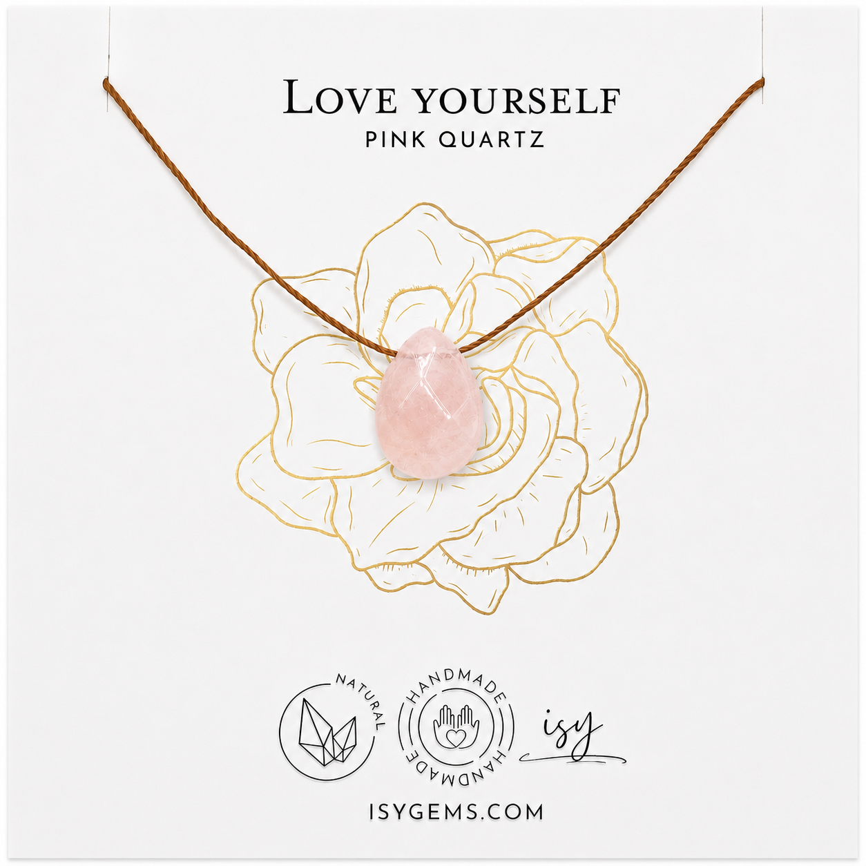 Love Yourself Pink Quartz Necklace
