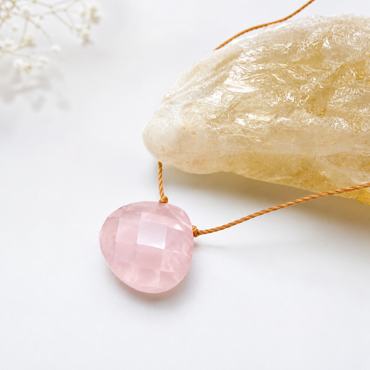Love Yourself Pink Quartz Necklace XL