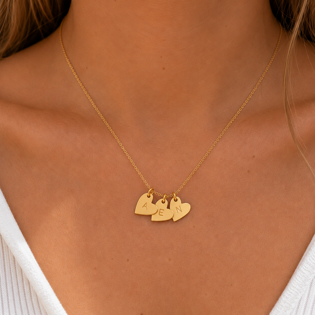 18K Gold Plated Alphabet Heart Pendant Personalised Initial