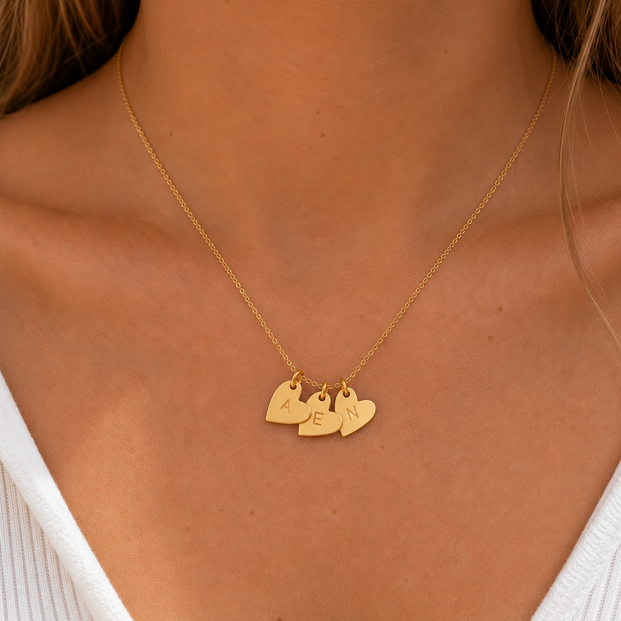 18K Gold Plated Alphabet Heart Pendant Personalised Initial