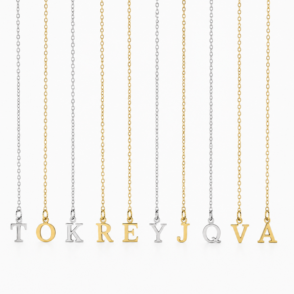 Silver Alphabet Letter Initial Pendant