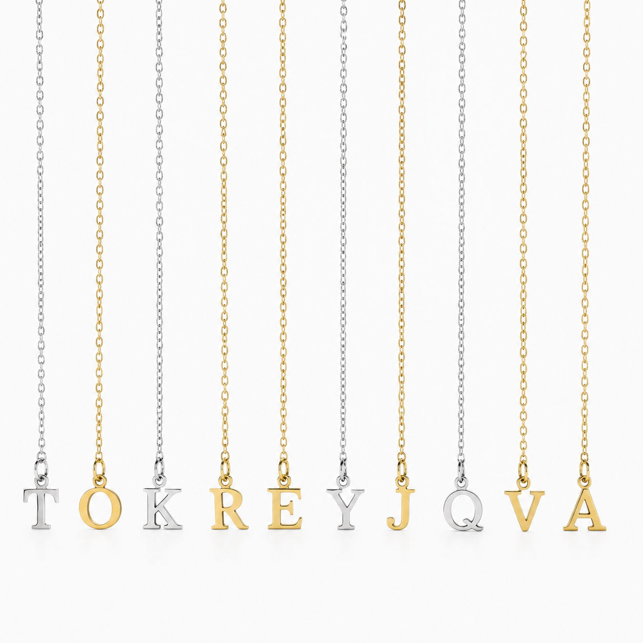 Silver Alphabet Letter Initial Pendant