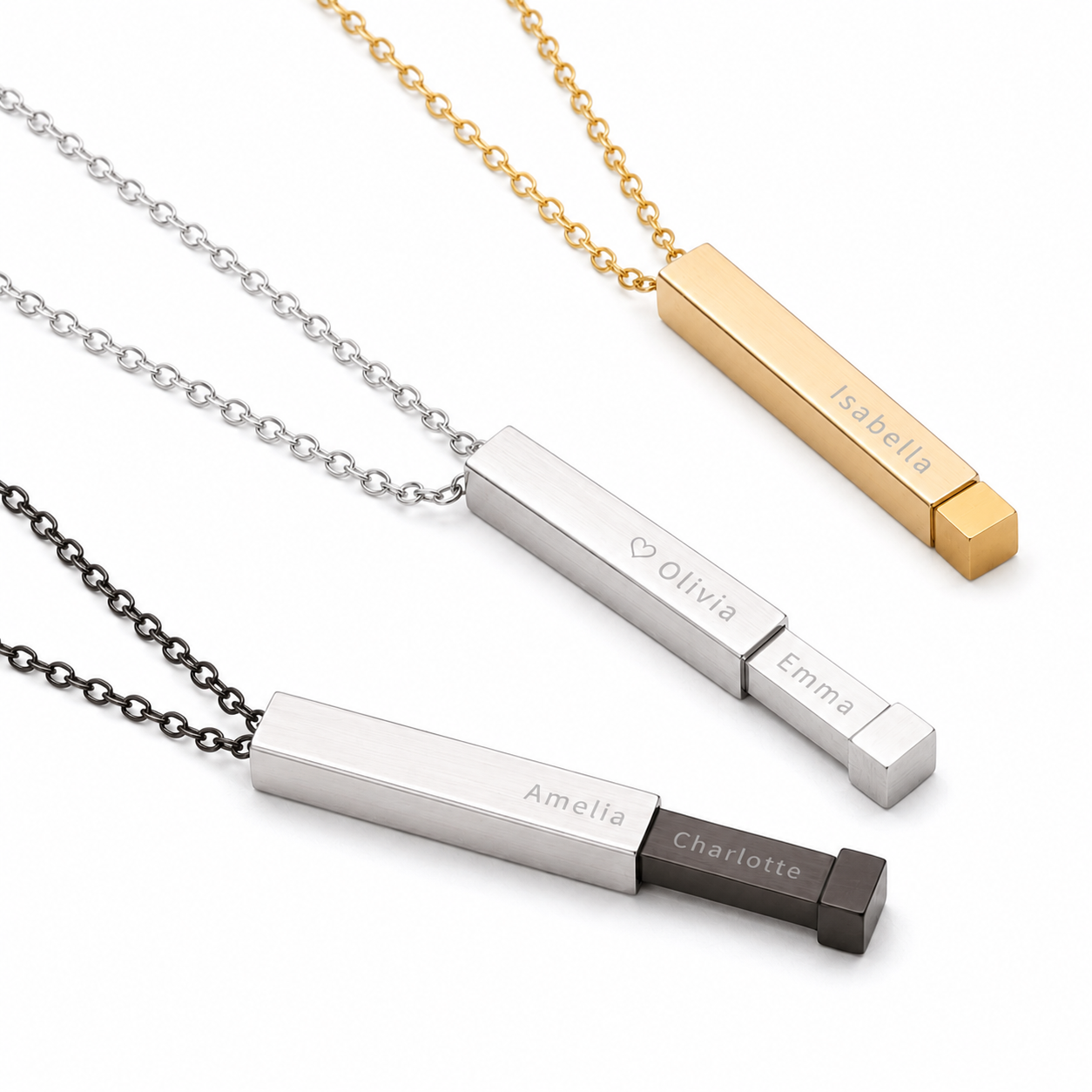 Personalised Hidden Message Necklace – Custom Names & Secret Engraved Pendant
