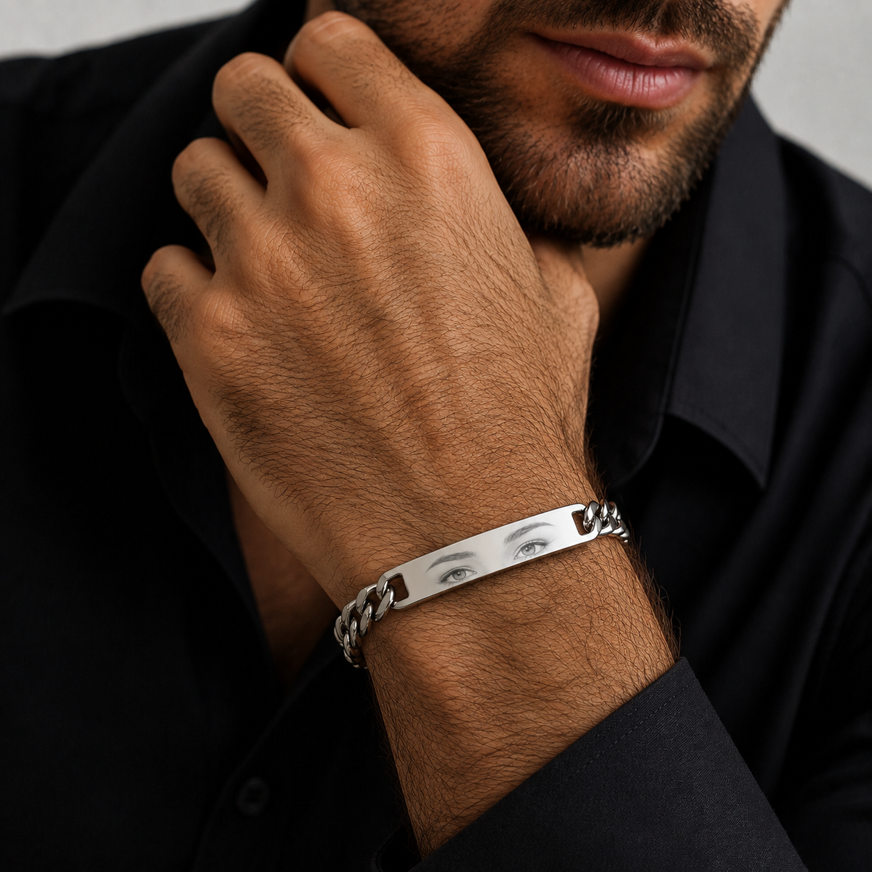 Personalised Engraved Bar Cuff Bracelet – Stainless Steel or 18K Gold Coated