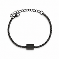 Personalised 4-Sided Engraved Black Bar Bracelet