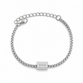 Personalised 4-Sided Engraved Silver Bar Bracelet