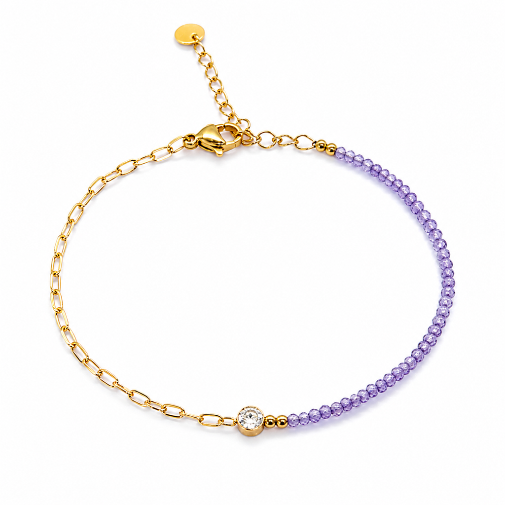 Natural Crystal Bracelet Collection 18K Gold Plated Handmade Gemstone Bracelet