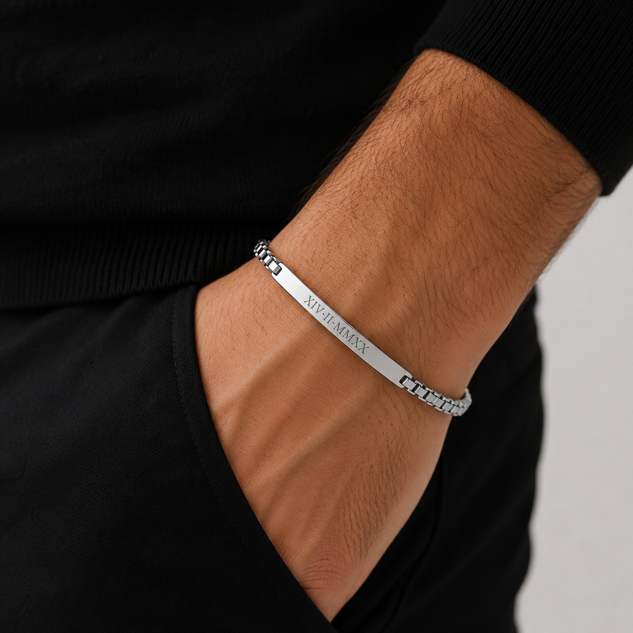 Personalised Couple Bracelet Set Matching Engraved Bracelets for Him & Her Stainless Steel Gift