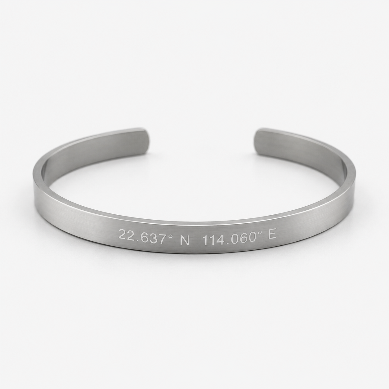 Personalised Silver Adjustable Stainless Steel Engraved Cuff Bracelet for Men