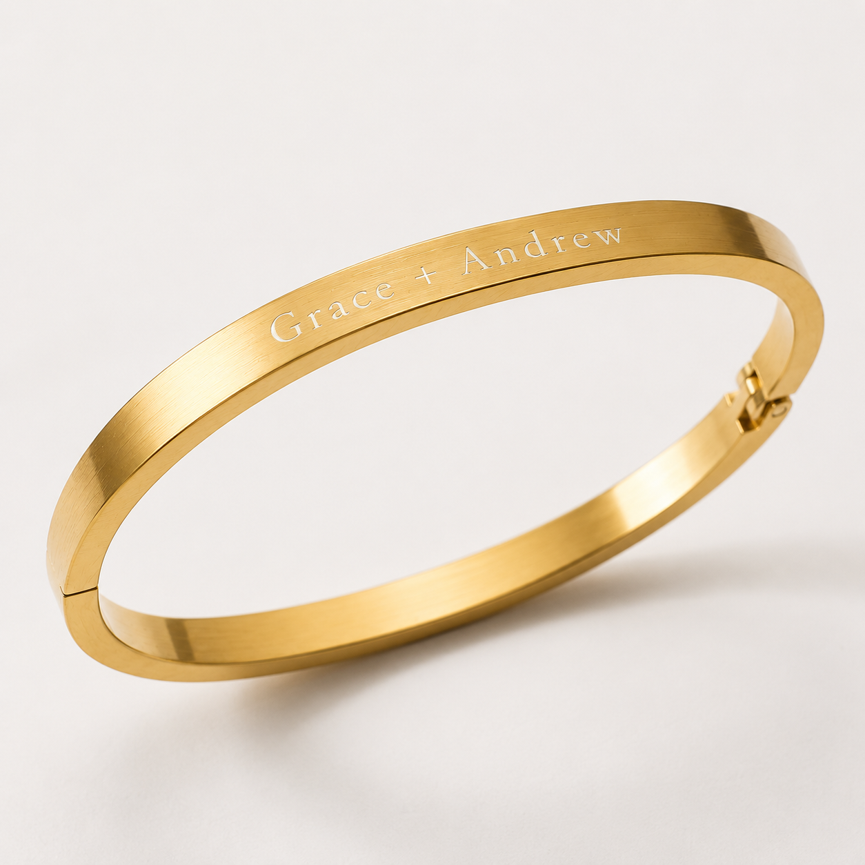 Personalised Stainless Steel 18K Gold Plated Engraved Bracelet for Women