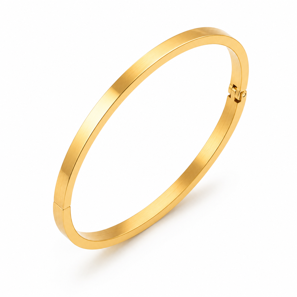 Personalised Stainless Steel 18K Gold Plated Engraved Bracelet for Women