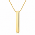 Personalised 18K Gold Men's Stainless Steel Bar Necklace, Custom Engraved Vertical Pendant (Copy)