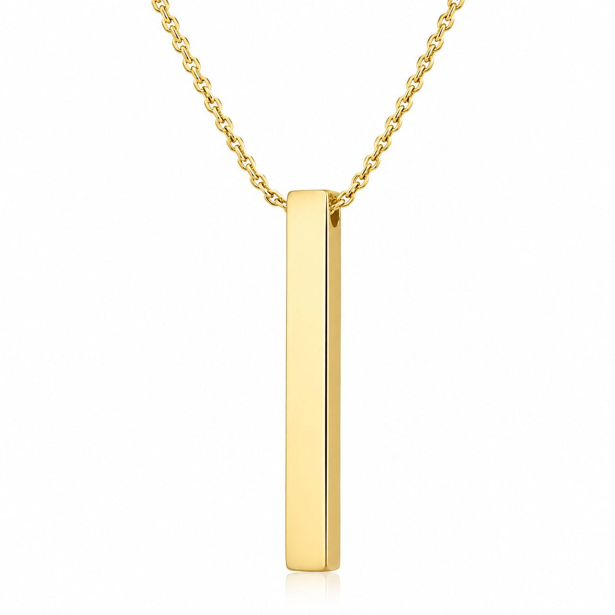 Personalised 18K Gold Men's Stainless Steel Bar Necklace, Custom Engraved Vertical Pendant (Copy)