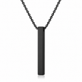 Personalised Men's Stainless Steel Bar Necklace, Custom Engraved Vertical Pendant