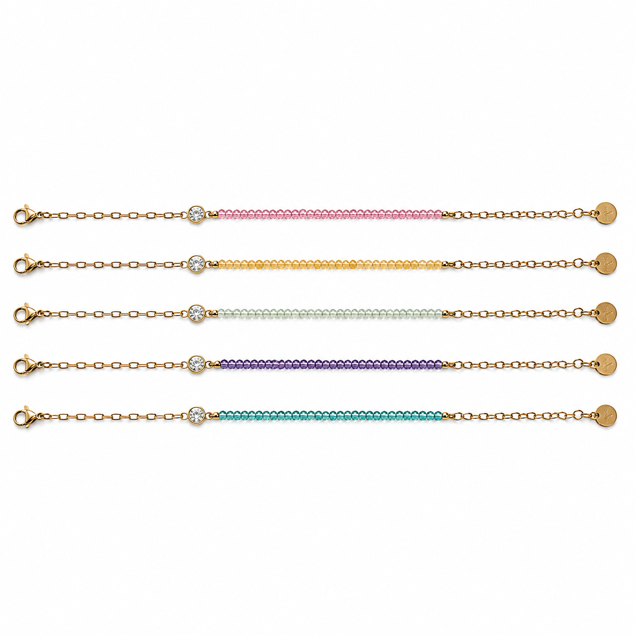 Natural Crystal Bracelet Collection 18K Gold Plated Handmade Gemstone Bracelet