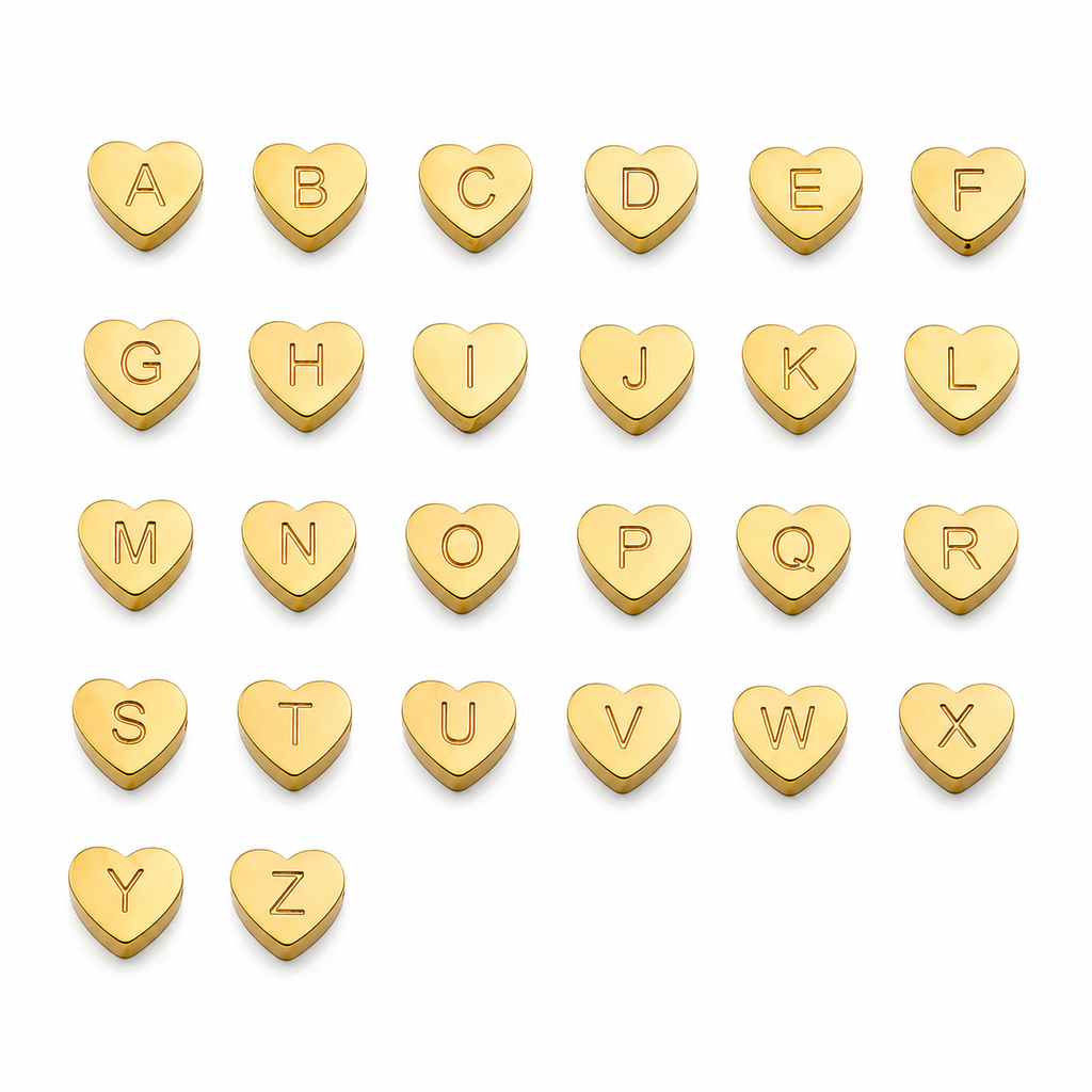 18K Gold Plated Alphabet Heart Pendant Personalised Initial