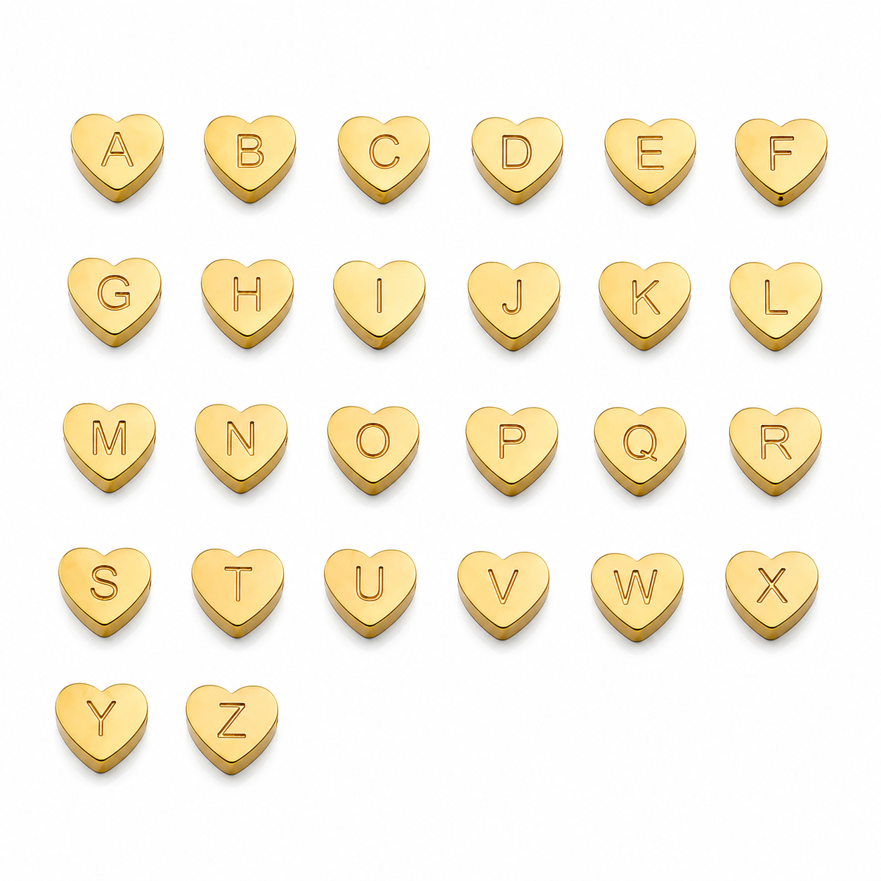 18K Gold Plated Alphabet Heart Pendant Personalised Initial