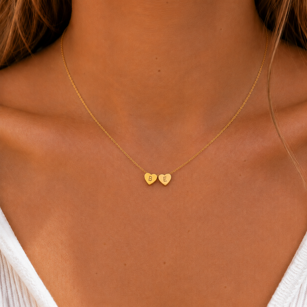 18K Gold Plated Alphabet Heart Pendant Personalised Initial