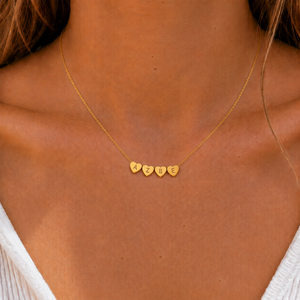 18K Gold Plated Alphabet Heart Pendant Personalised Initial