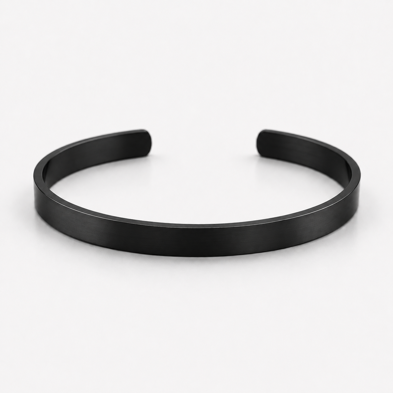 Personalised Black Adjustable Stainless Steel Engraved Cuff Bracelet for Men