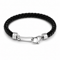 Personalised Men's Braided Premium Vegan Leather bracelet with Engraved Stainless Steel Clasp