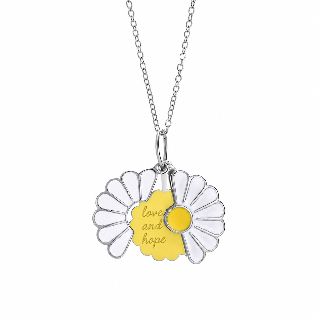 Personalised Daisy Flower Necklace 18K Gold Plated