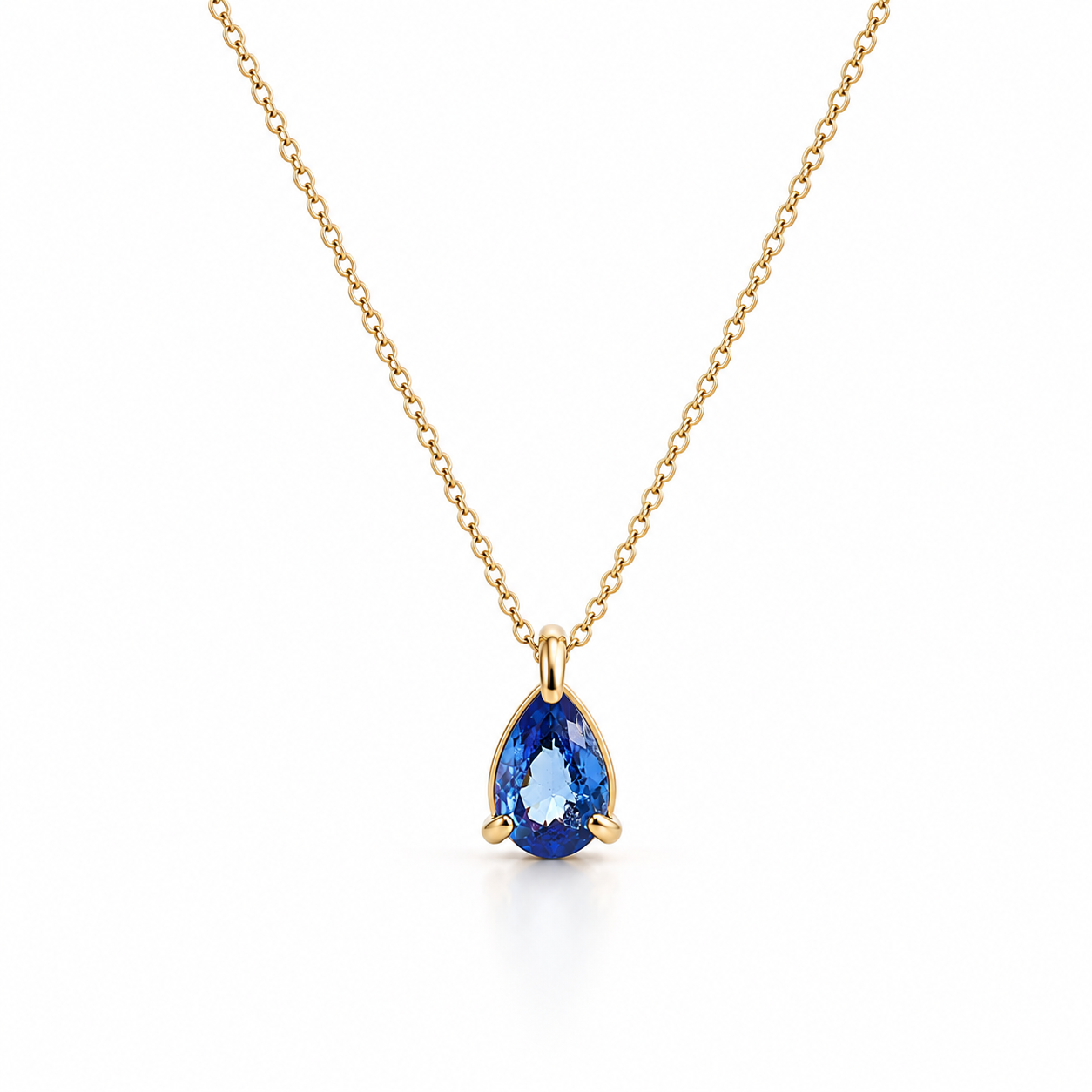 Personalised Birthstone Necklace – 18K Gold Plated Teardrop Pendant
