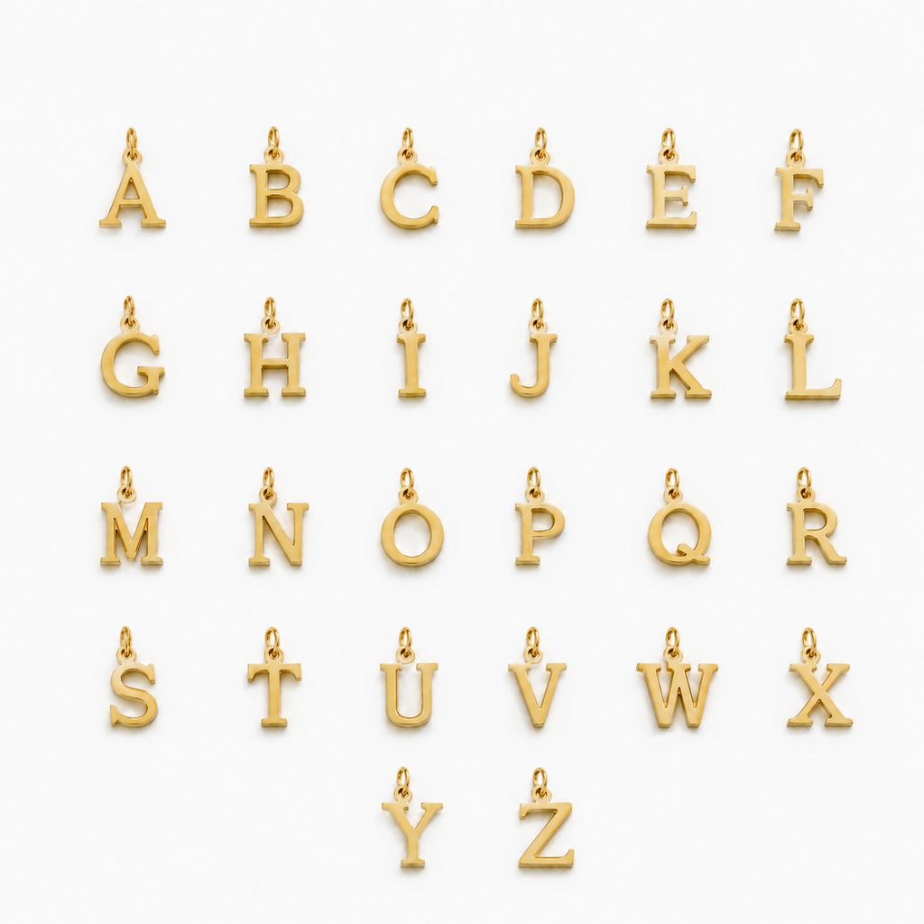 18K Gold Plated Alphabet Letter Initial Pendant