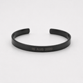 Personalised Black Adjustable Stainless Steel Engraved Cuff Bracelet for Men