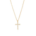 18k gold coated gem stone cross shaped necklace
