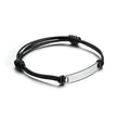 Personalised Cord Adjustable Stainless Steel Engraved Cuff Bracelet for Men