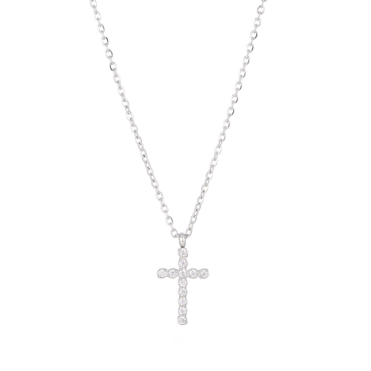 18k gold coated gem stone cross shaped necklace