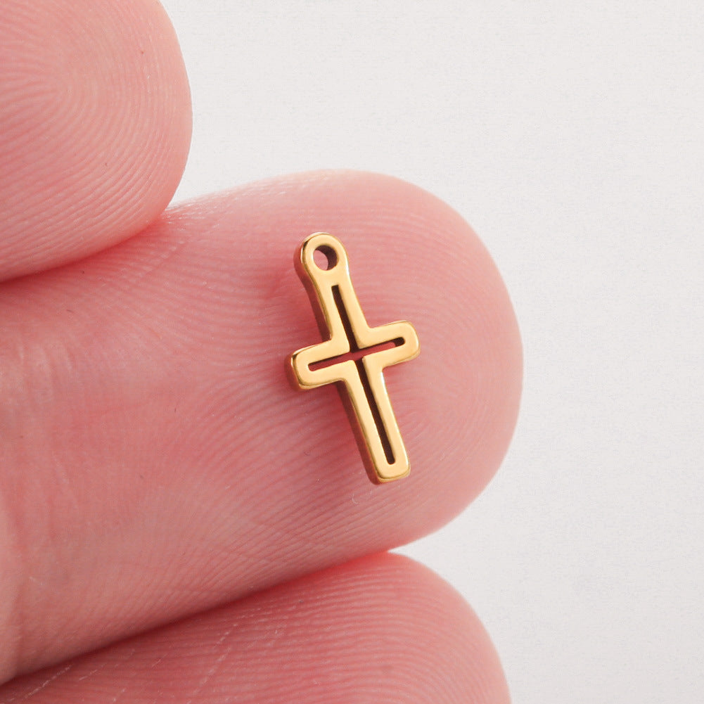 Dainty Cross Necklace, Stainless Steel or 18K Gold Plated