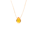 Minimal Yellow Citrine Pendant Necklace-Persistent
